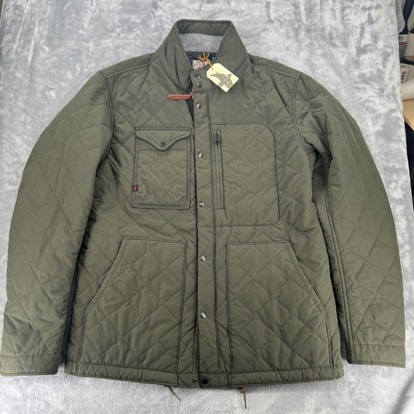 Relwen Quilted Insulated Tanker Jacket Mens M Dark Loden Green Huckberry Coat